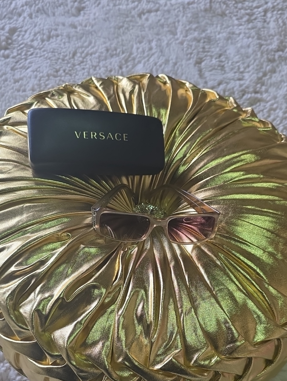 Versace Women's Sunglasses Clear/Pink Gradient Lenses